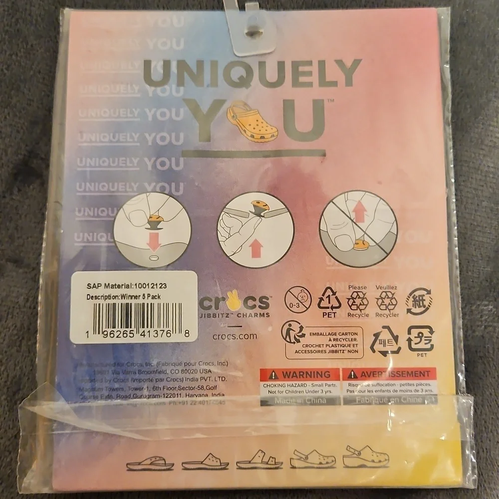 NWT Crocs Winner Jibbitz Charms 5 Pack